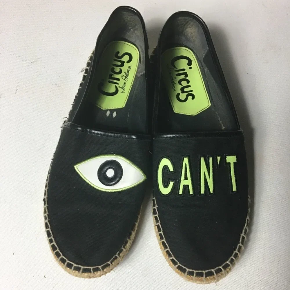 Sam Edelman circus black canvas espadrilles Sz 8,5